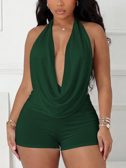 Glow Cowl Neck Halter Top & Shorts Set