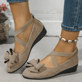 Erica Bowknot Cross Strap Ballet Pumps