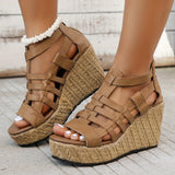 Fressia Hollow Out Wedge Sandals