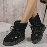 Hosta Cross Strap Furry Ankle Boots