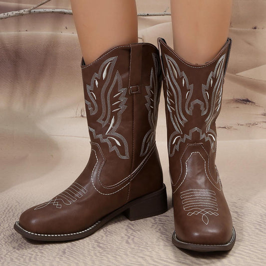 Nolana Embroidery Mid-Calf Boots