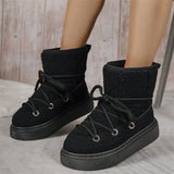 Hosta Cross Strap Furry Ankle Boots