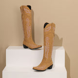 Daphne Suede Embroidered Cowboy Boots