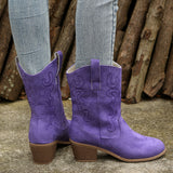 Nepeta Embroidery Mid-Calf Boots