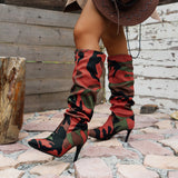 Diascia Camouflage Knee High Boots