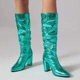 Lotus Shiny Knee-high Boots