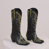 Gardenia Floral Embroidery Boots