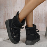 Hosta Cross Strap Furry Ankle Boots