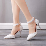 Crystal Lace Stiletto Wedding Pumps