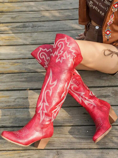 Lily Vintage Overknee Cowboy Boots