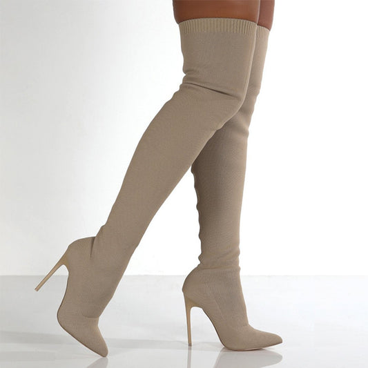 Eustoma Knit Over Knee Boots