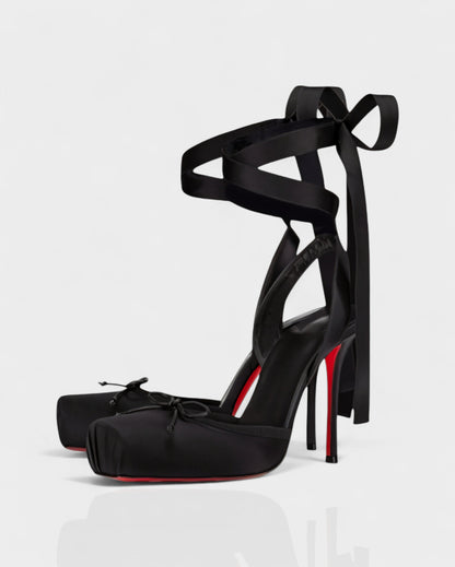 Galaxia Satin Ballet Lace-up Heels