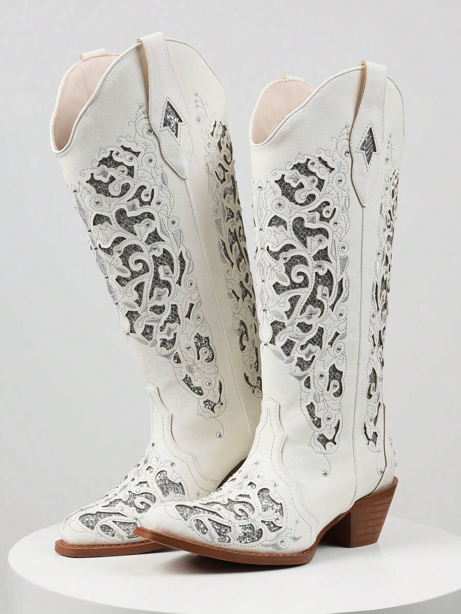 Nerine Embroidery Cowboy Boots