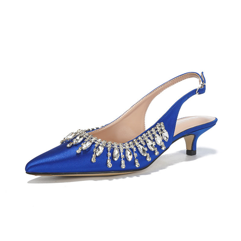 Clematis Elegant Rhinestone Satin Pumps
