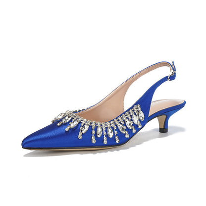 Clematis Elegant Rhinestone Satin Pumps