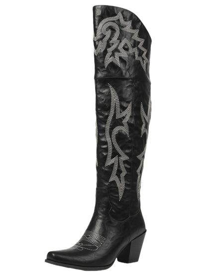 Lily Vintage Overknee Cowboy Boots
