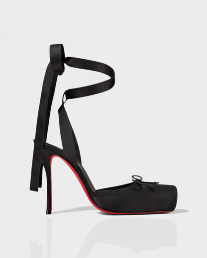 Galaxia Satin Ballet Lace-up Heels