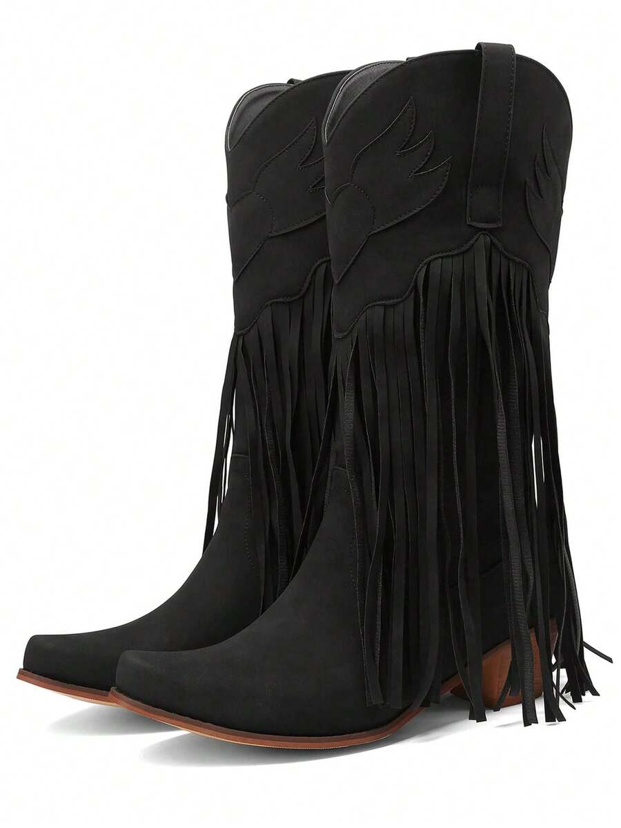 Dahlia Retro Tassel Cowboy Boots