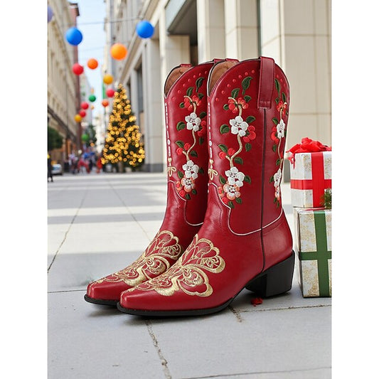 Azalea Embroidered Floral Cowboy Boots