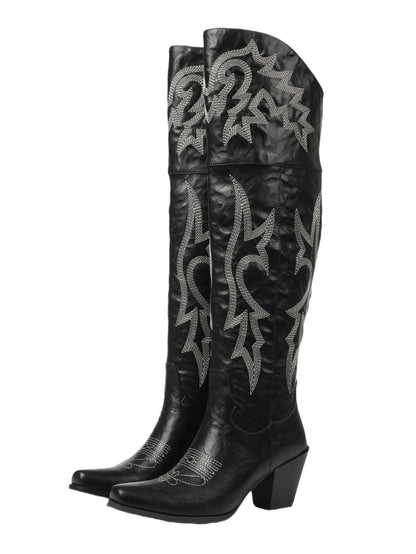 Lily Vintage Overknee Cowboy Boots