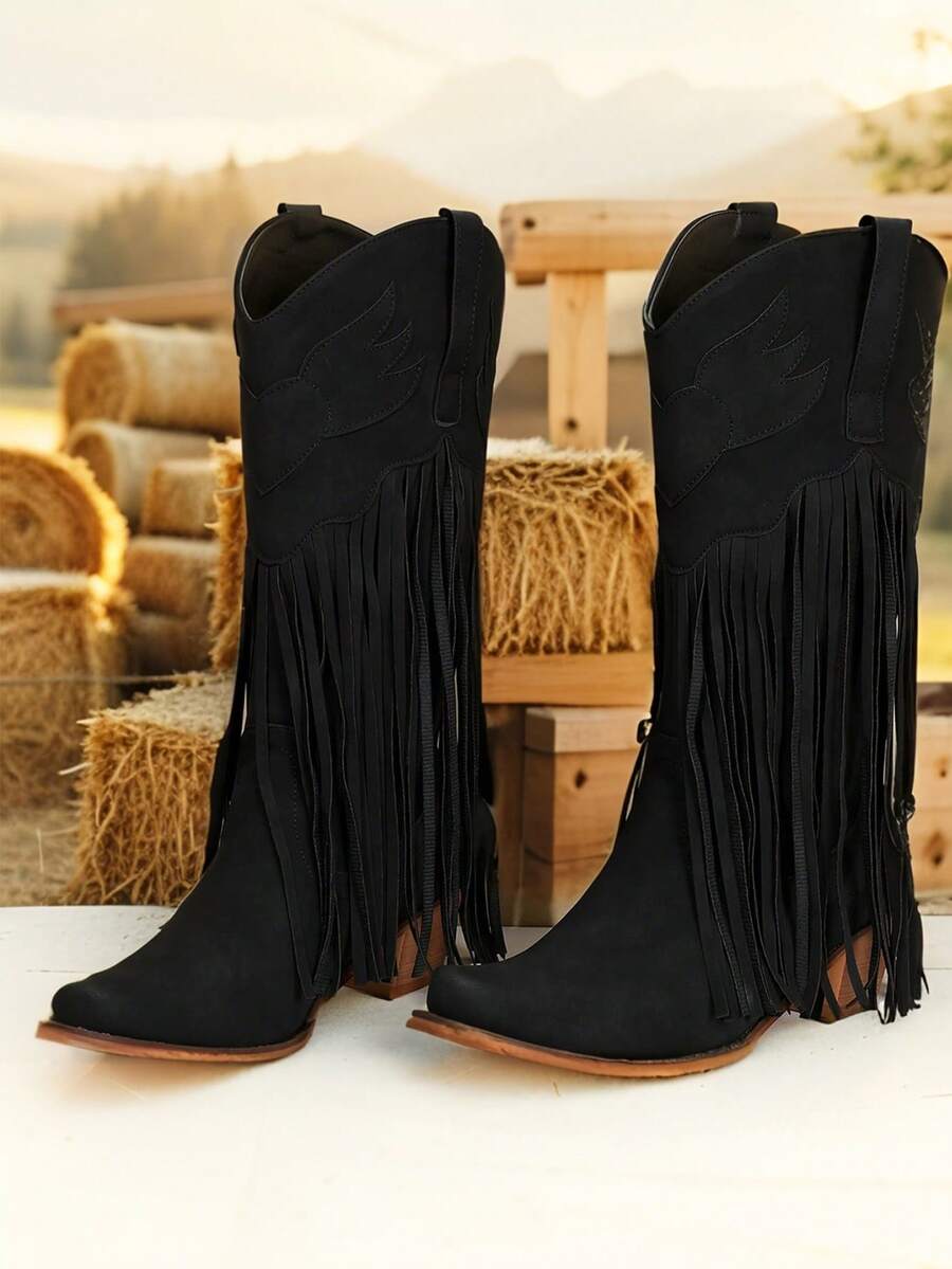 Dahlia Retro Tassel Cowboy Boots