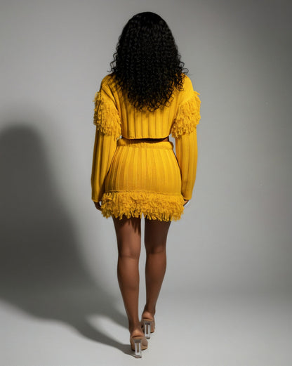 Mila Cropped Cardigan Skirt Set