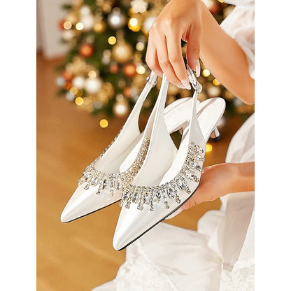 Clematis Elegant Rhinestone Satin Pumps