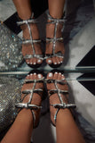 Clarkia Rhinestone Bow-knot Sandals