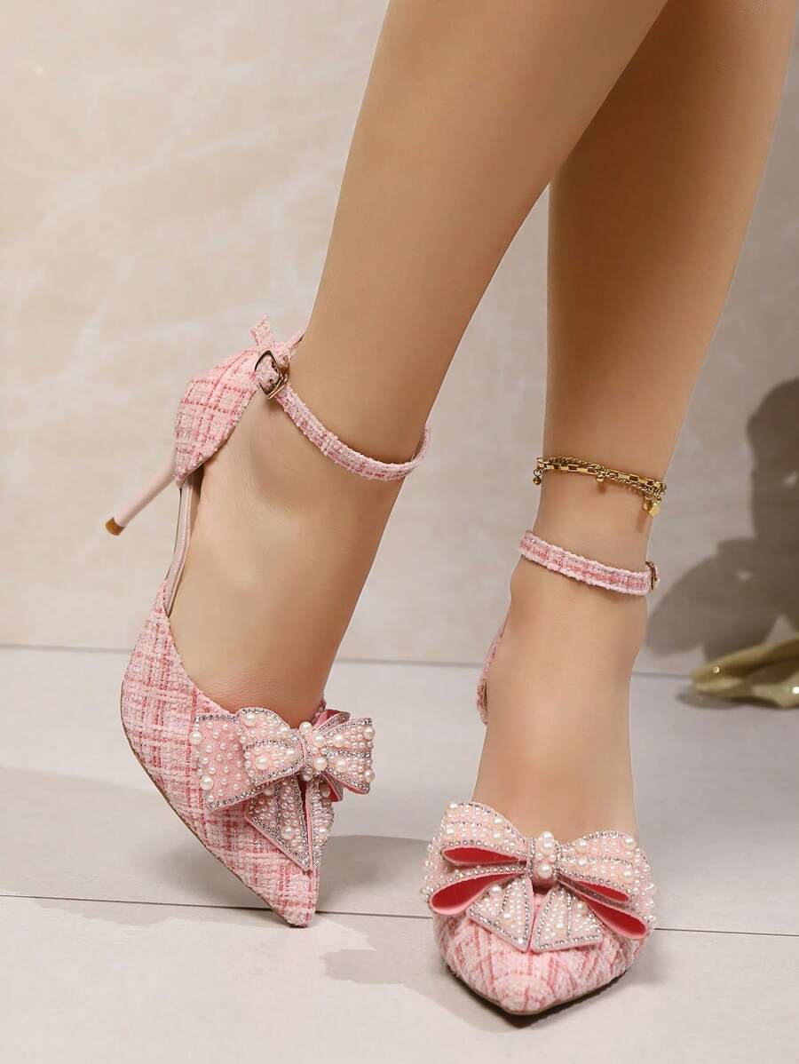 Lunaria Bow Ankle Strap Pumps