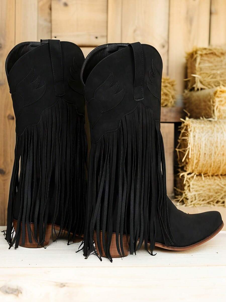 Dahlia Retro Tassel Cowboy Boots