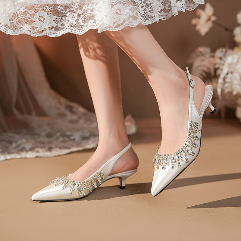 Clematis Elegant Rhinestone Satin Pumps