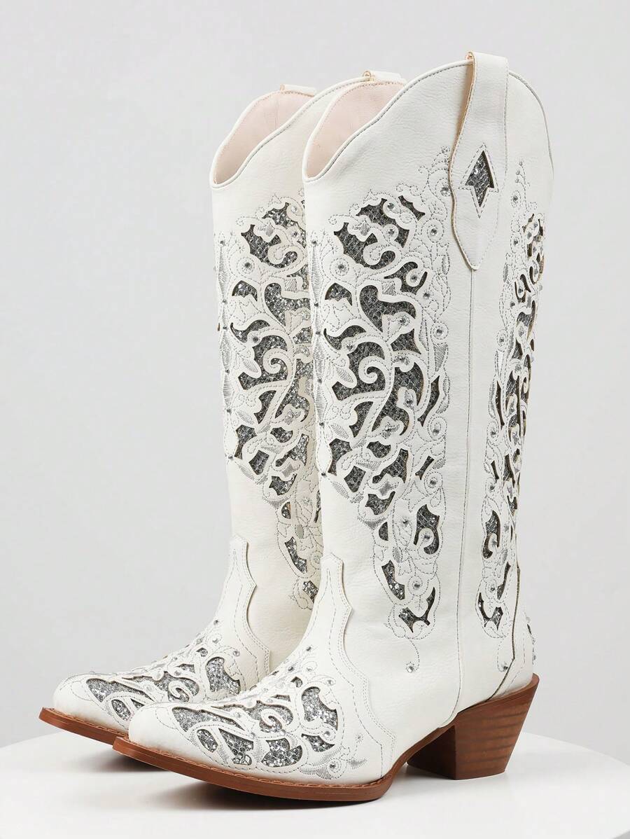 Nerine Embroidery Cowboy Boots