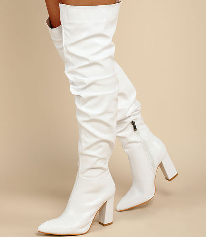 Rose Vogue Block Heel Overknee Boots