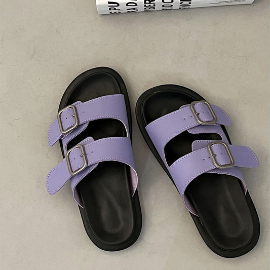 Lavender Comfy Flat Slippers