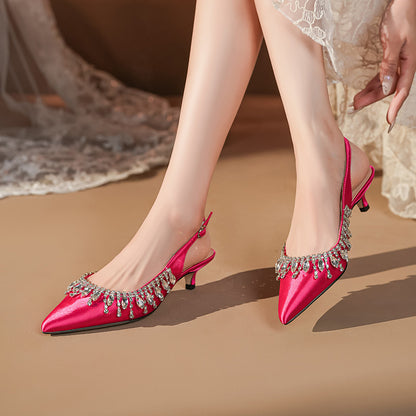 Clematis Elegant Rhinestone Satin Pumps