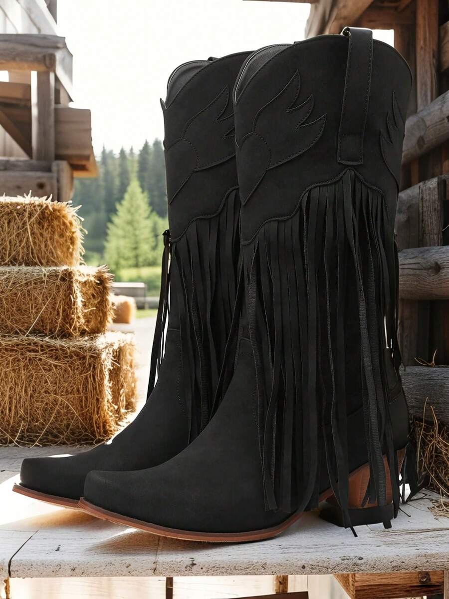 Dahlia Retro Tassel Cowboy Boots