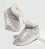 Lobelia Rhinestone Plush Snow Boots