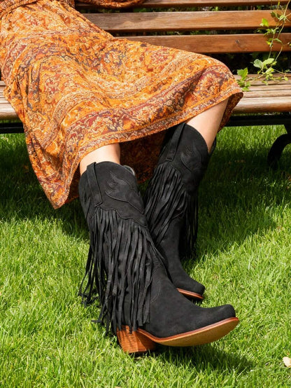Dahlia Retro Tassel Cowboy Boots