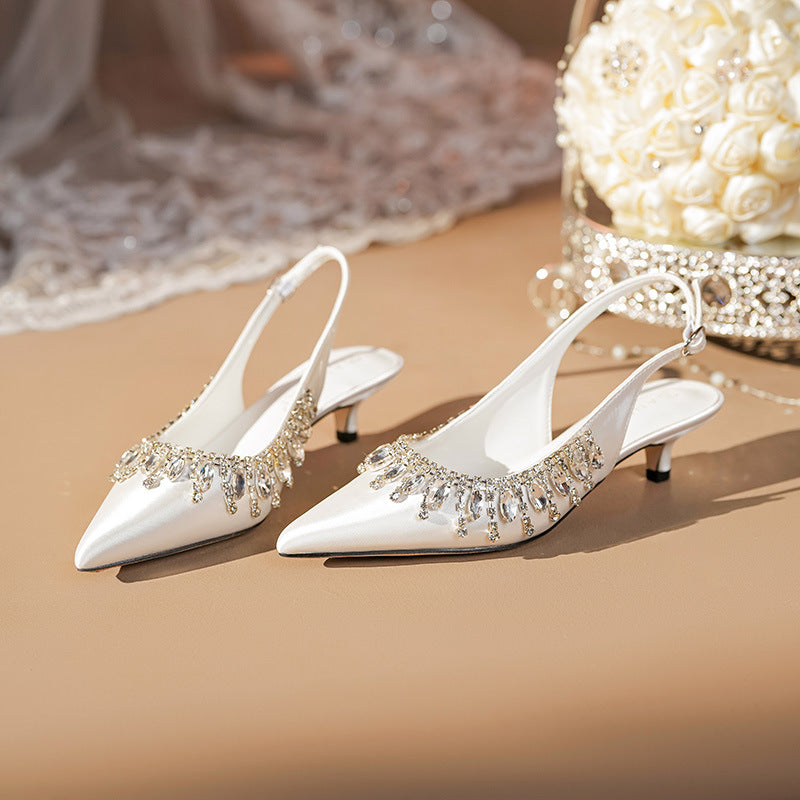 Clematis Elegant Rhinestone Satin Pumps