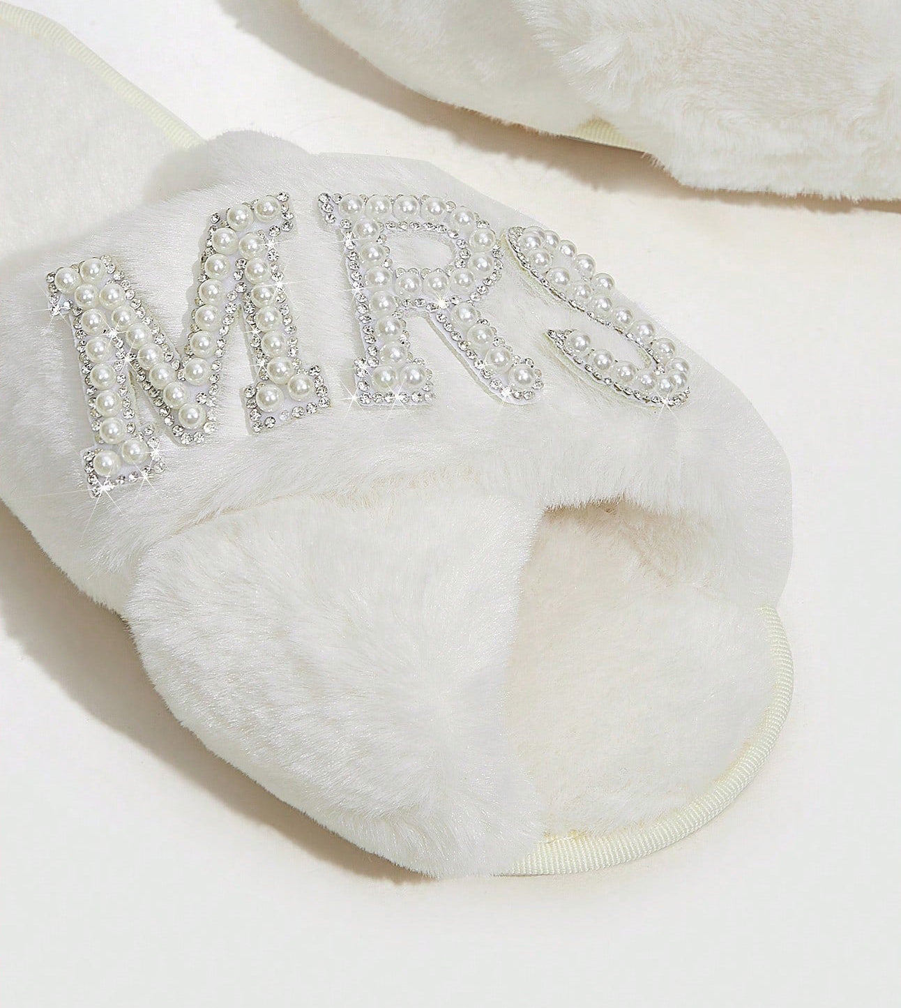 Lavender Letter Deco Furry Slippers