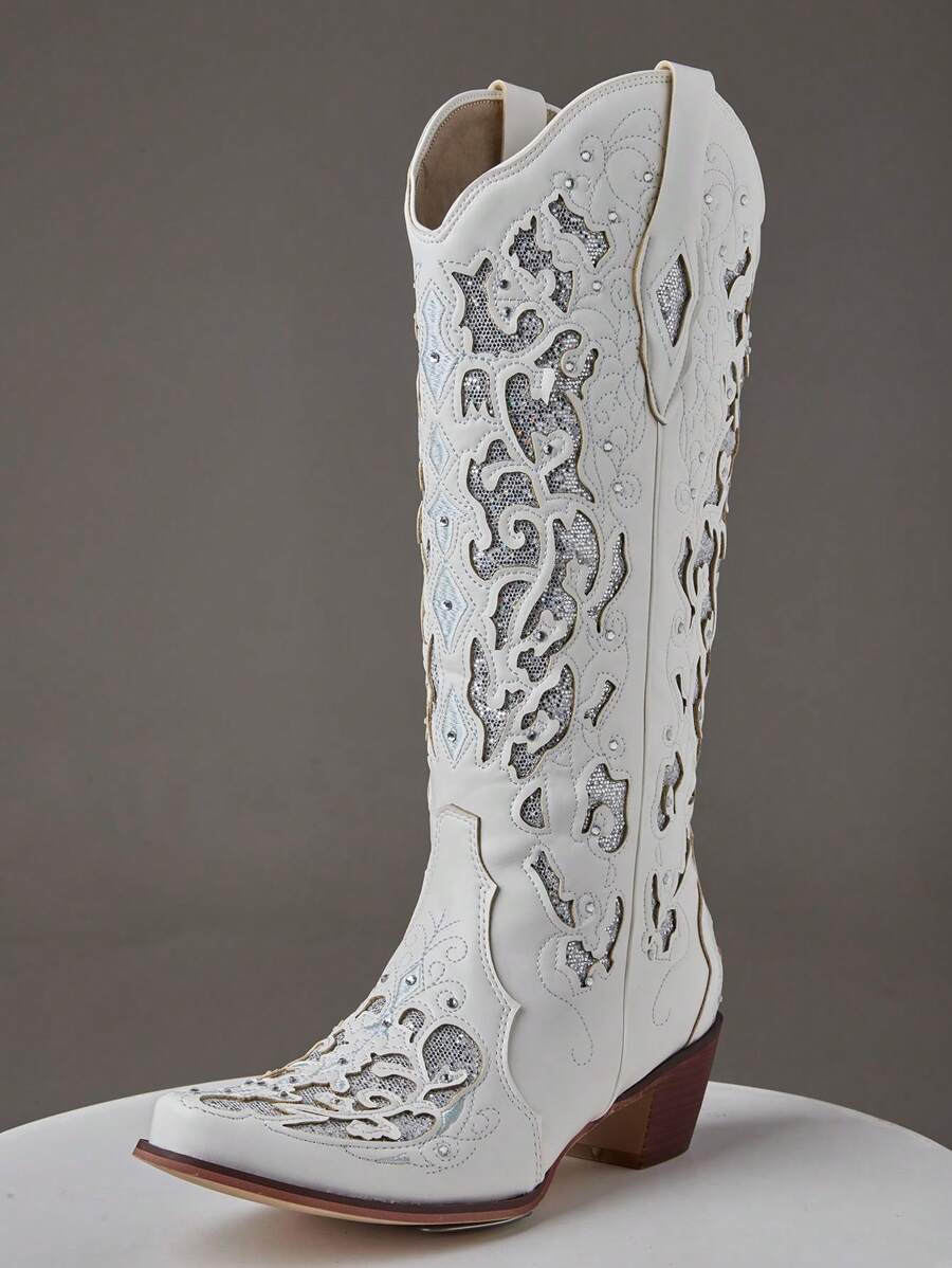Nerine Embroidery Cowboy Boots