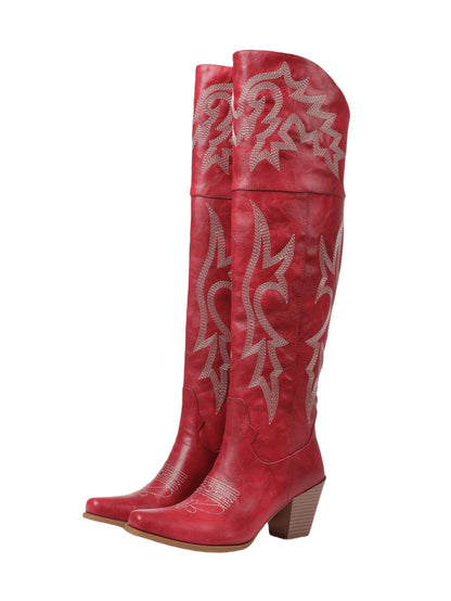 Lily Vintage Overknee Cowboy Boots