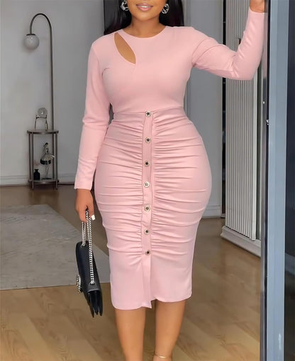 Mia Sleeved Ruched Bandage Dress