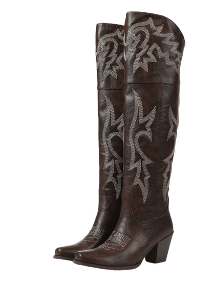 Lily Vintage Overknee Cowboy Boots