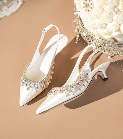 Clematis Elegant Rhinestone Satin Pumps
