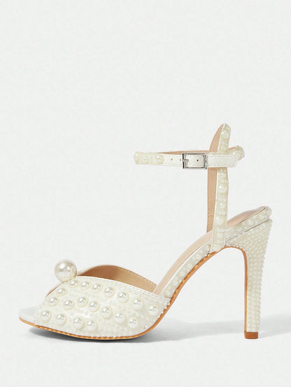 Lobelia Pearl Decor Stiletto Sandals