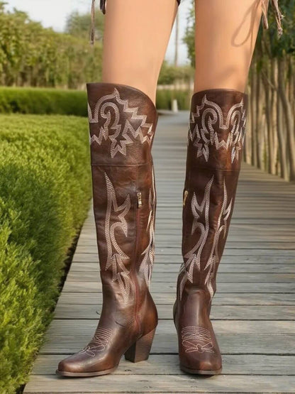 Lily Vintage Overknee Cowboy Boots