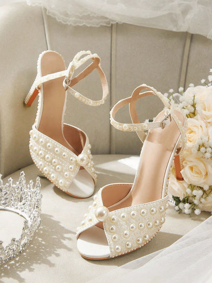 Lobelia Pearl Decor Stiletto Sandals