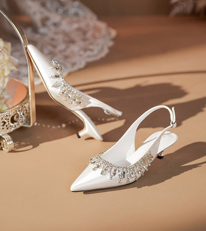 Clematis Elegant Rhinestone Satin Pumps