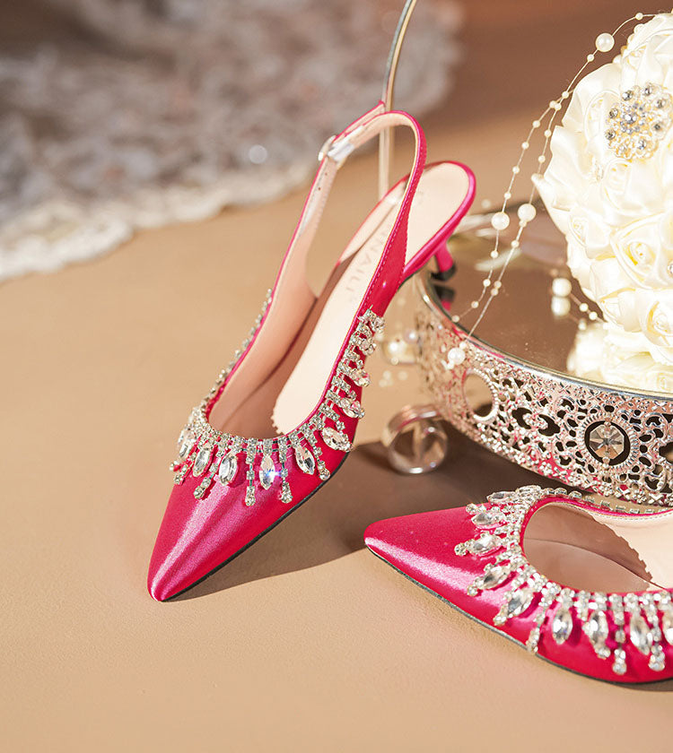 Clematis Elegant Rhinestone Satin Pumps
